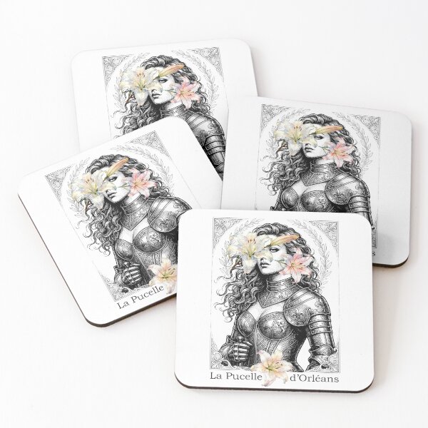 Item preview, La Pucelle d'Orléans - Medieval Engraving & Watercolor Lilies designed and sold by Olhapro.
