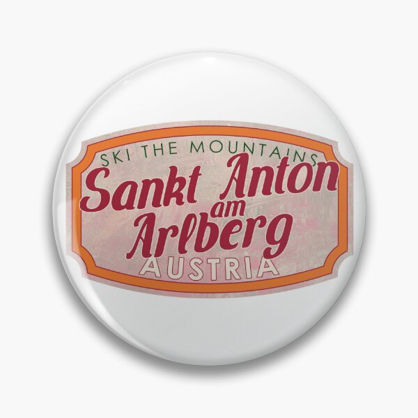 Item preview, Sankt Anton am Arlberg, Austria, Ski, textured skiing badge designed and sold by Wanderful-roads.