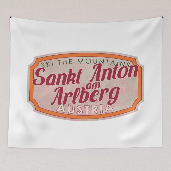 Item preview, Sankt Anton am Arlberg, Austria, Ski, textured skiing badge designed and sold by Wanderful-roads.