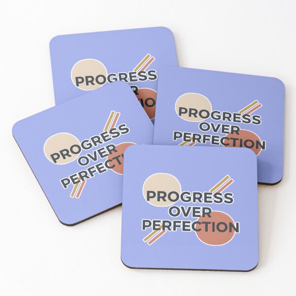 Item preview, Progress Over Perfection Retro Mid Century Modern Geometric Typography Art designed and sold by karina360.