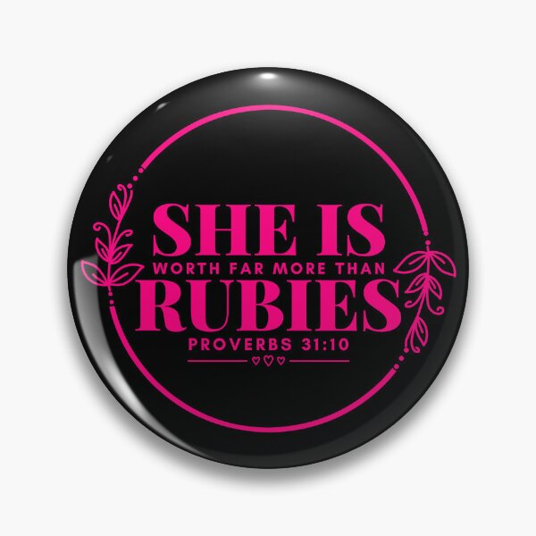 Item preview, Proverbs 31:10 - Virtuous Woman Worth More Than Rubies - Pink Design designed and sold by MoriaStore.