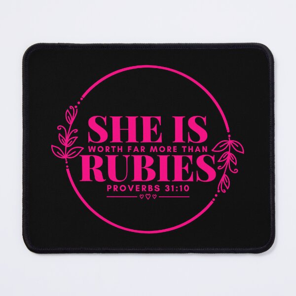 Item preview, Proverbs 31:10 - Virtuous Woman Worth More Than Rubies - Pink Design designed and sold by MoriaStore.
