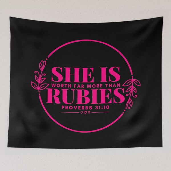 Item preview, Proverbs 31:10 - Virtuous Woman Worth More Than Rubies - Pink Design designed and sold by MoriaStore.