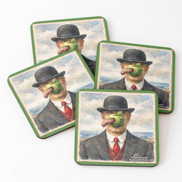 Item preview, Surreal Apple Mystery – Magritte Parody by Rick London designed and sold by Rick London Gifts.