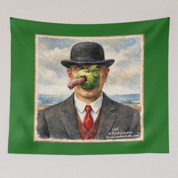 Item preview, Surreal Apple Mystery – Magritte Parody by Rick London designed and sold by Rick London Gifts.