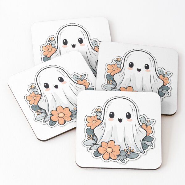 Item preview, Cute Floral Ghost Kawaii Sticker designed and sold by StarPrintStudio.