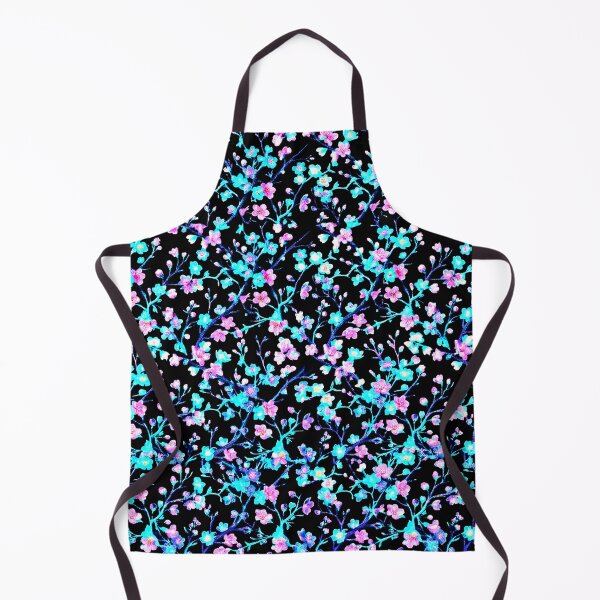 Item preview, Neon Pastel Busy Spring Blossoms Print on Black designed and sold by BeJolley.
