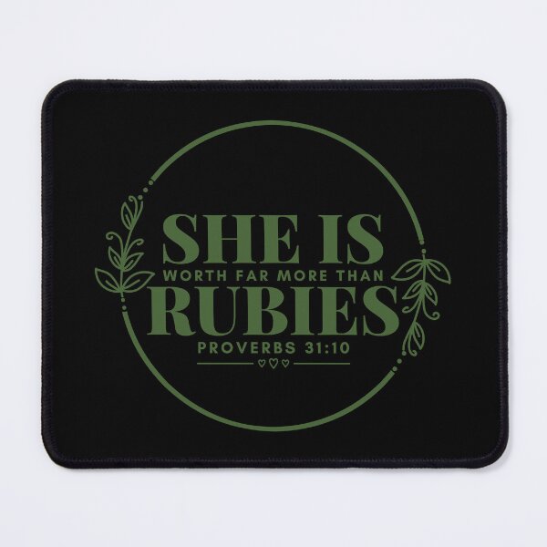 Item preview, Proverbs 31:10 - Virtuous Woman Worth More Than Rubies - Green Design designed and sold by MoriaStore.