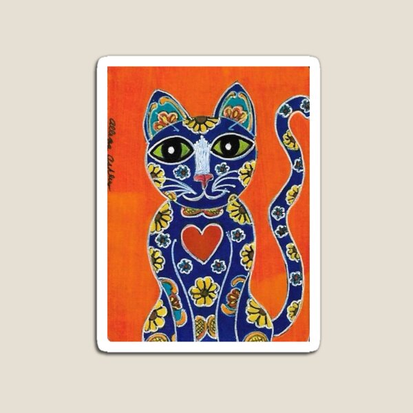 2018 Mexican Talavera Folk Art Cat by BRIDEOFHYDE Magnet