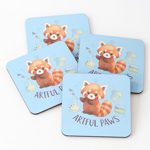 Item preview, Artful Paws Cute Red Panda Watercolor Logo Illustration designed and sold by Nusha Creations.