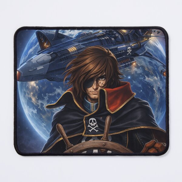 Item preview, Space Pirate Captain – Cosmic Anime Warrior with Starship and Skull Emblem designed and sold by Apocryphalwar.