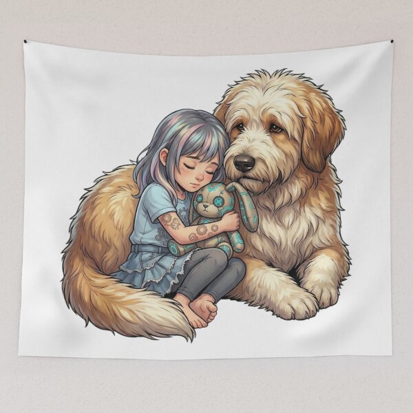 Item preview, A child and a big dog. designed and sold by PP&RAINBOW SHOP.