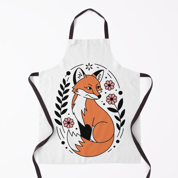 Item preview, Floral Fox Portrait – Oval Frame Flat Vector Illustration designed and sold by EmeraldeaArt.