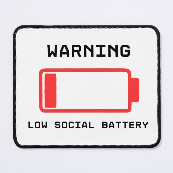 Item preview, Warning- Low Social Battery (black lettering) Introvert designed and sold by coodoosandco.