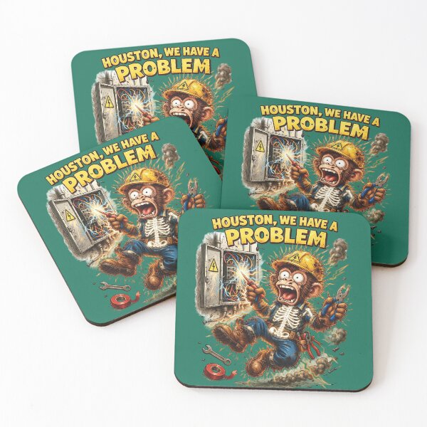 Item preview, Monkey Electrician Houston We Have a Problem Sticker – Funny Shocked Animal Art designed and sold by Felixuss.