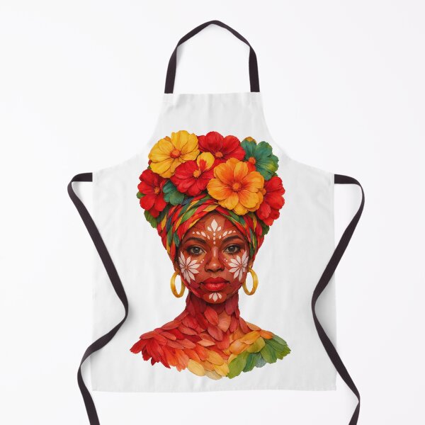 Item preview, Afro Floral Woman Art – Juneteenth Design, African Queen Portrait, Black Culture Illustration, Colorful Flower Headwrap designed and sold by ArtSpark Studio.
