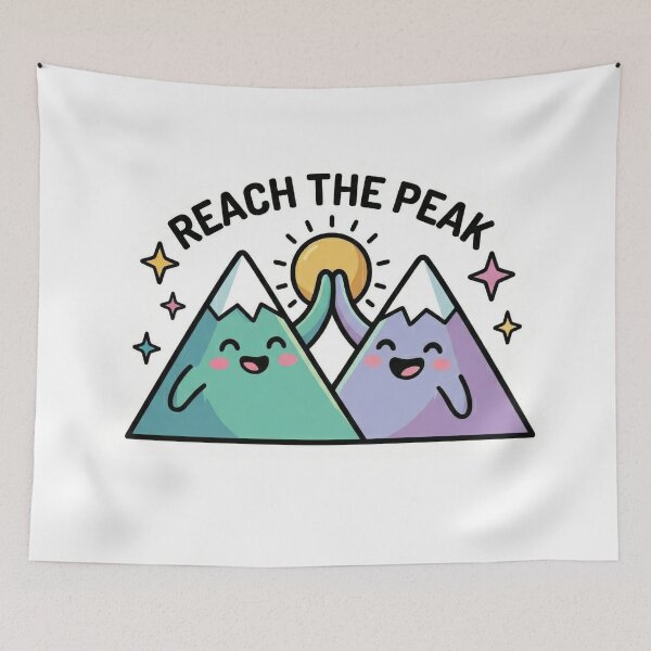 Item preview, Happy Mountains Friend High Five - Funny Adventure Outdoor Art designed and sold by MinervasCrafts.