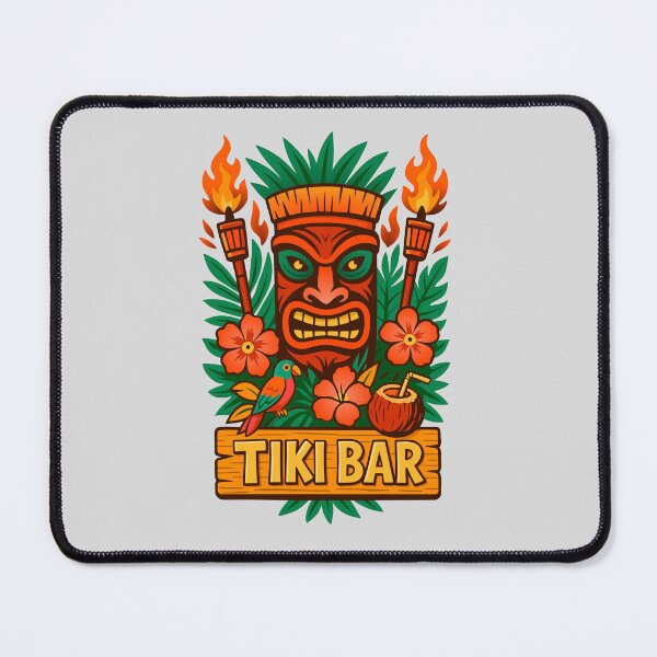 Item preview, Retro Tiki Mask, Tropical Vibes illustration designed and sold by Stef Ringoot, cartoons and illustrations.