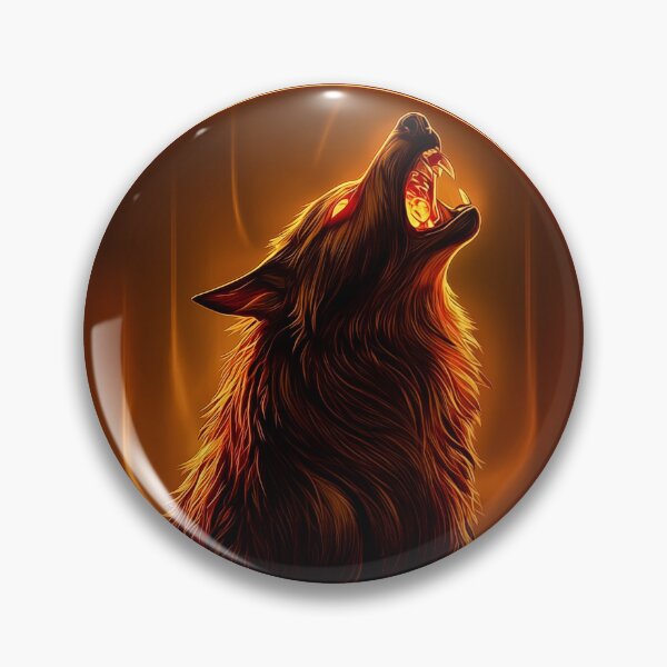 Item preview, Fiery Wolf Howling at the Moon designed and sold by PetsArt.