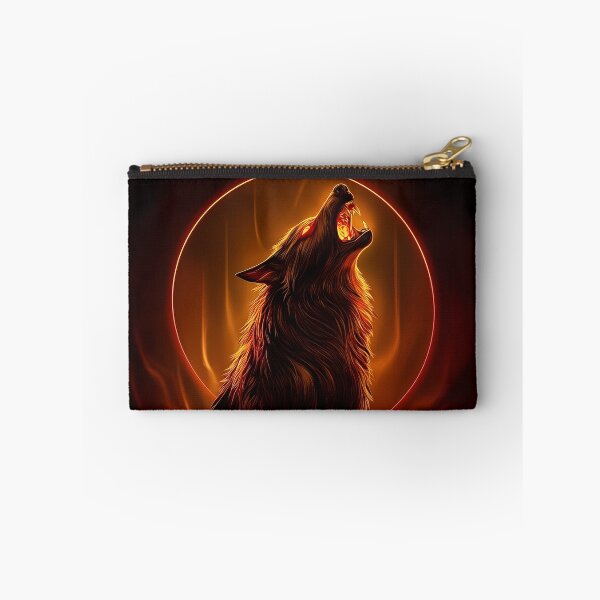 Item preview, Fiery Wolf Howling at the Moon designed and sold by PetsArt.