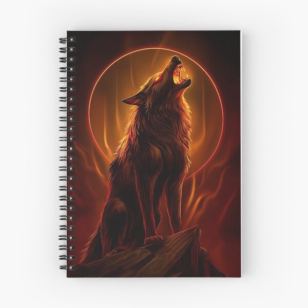 Item preview, Fiery Wolf Howling at the Moon designed and sold by PetsArt.