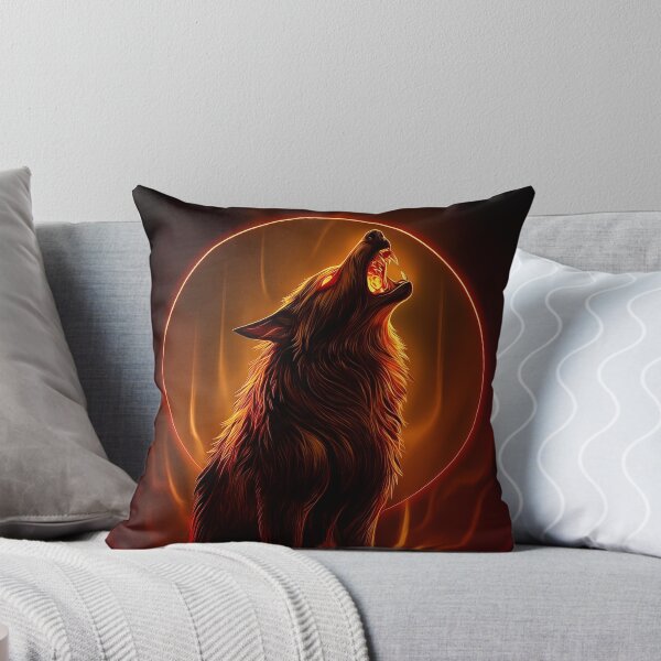 Item preview, Fiery Wolf Howling at the Moon designed and sold by PetsArt.
