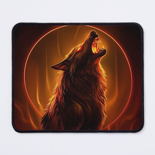Item preview, Fiery Wolf Howling at the Moon designed and sold by PetsArt.