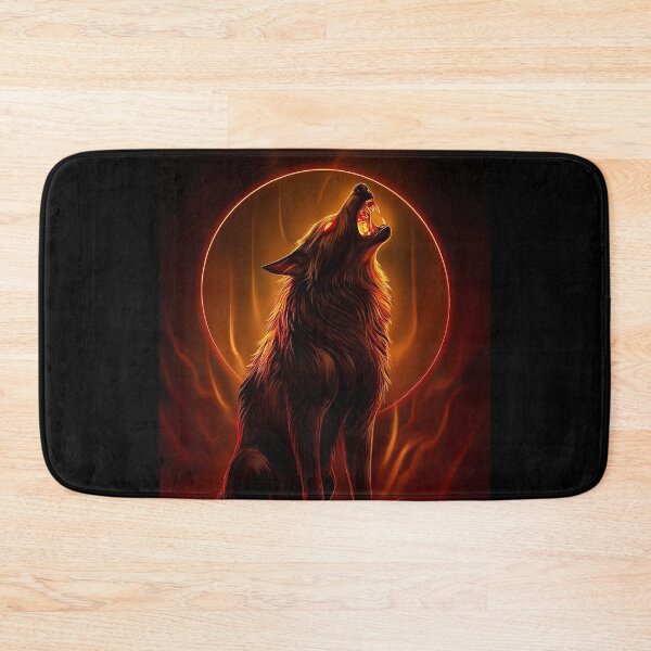 Item preview, Fiery Wolf Howling at the Moon designed and sold by PetsArt.