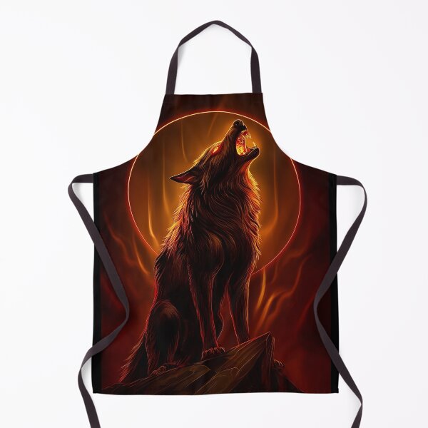 Item preview, Fiery Wolf Howling at the Moon designed and sold by PetsArt.
