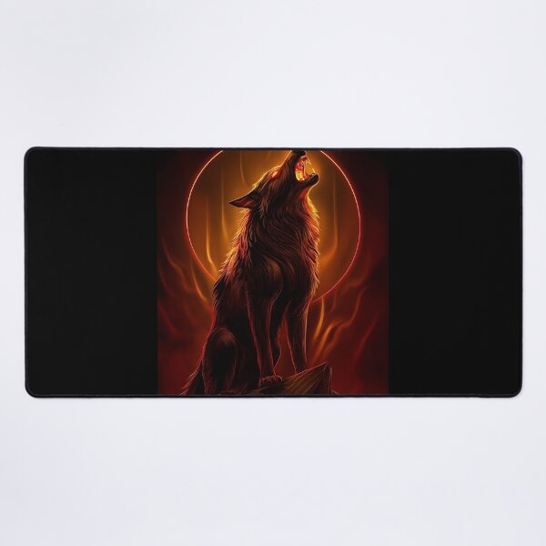 Item preview, Fiery Wolf Howling at the Moon designed and sold by PetsArt.