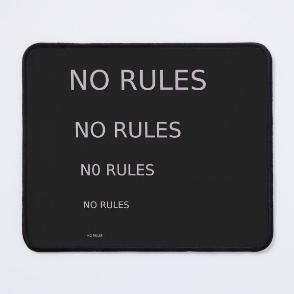 Item preview, NO RULES – Black Minimalist Repeated Statement Design designed and sold by IrynaLineArt.