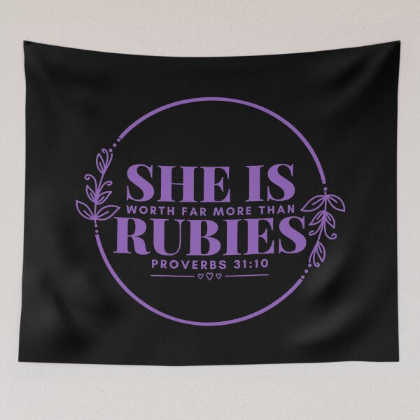Item preview, Proverbs 31:10 - Virtuous Woman Worth More Than Rubies - Purple Design designed and sold by MoriaStore.