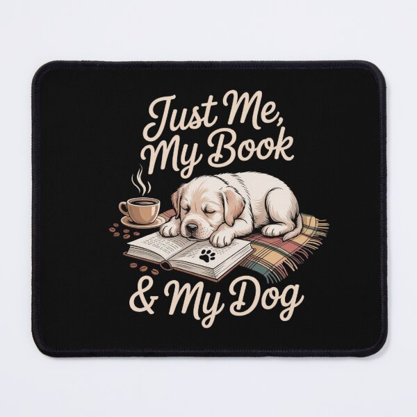 Item preview, Cozy Book Lover & Dog Lover Illustration – Just Me, My Book & My Dog designed and sold by RALYSHOP.