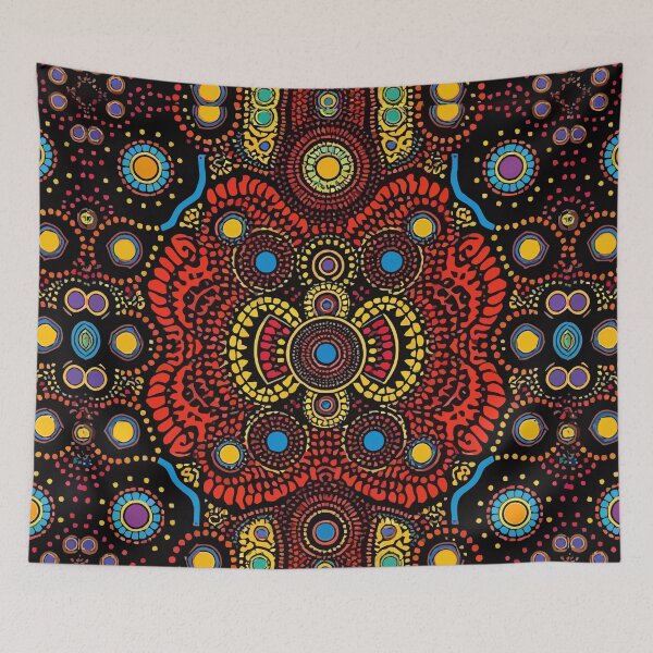 Item preview, Bold Geometric Aboriginal Art with Bright Colors designed and sold by RidaSalArt.