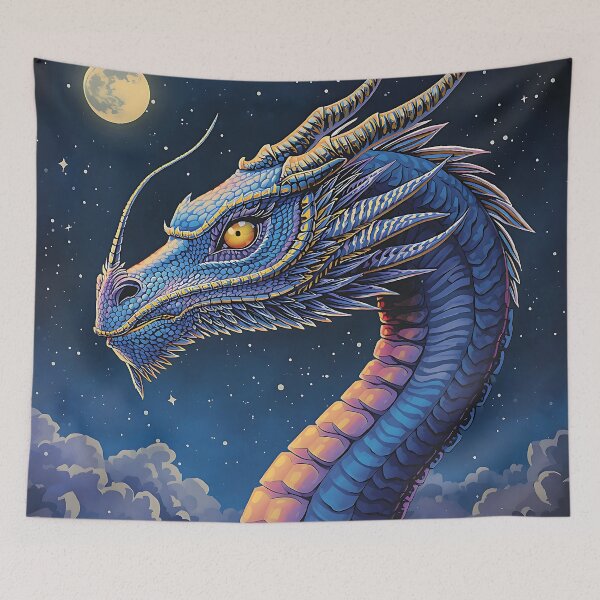 Item preview, Guardian Blue Dragon in Starry Night designed and sold by PsyTrippyDreams.