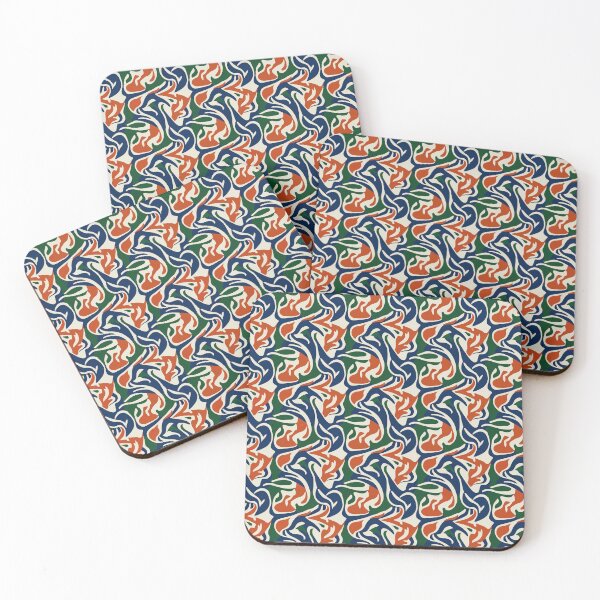 Item preview, Retro Abstract Flow Pattern in Bold Color Waves designed and sold by RidaSalArt.