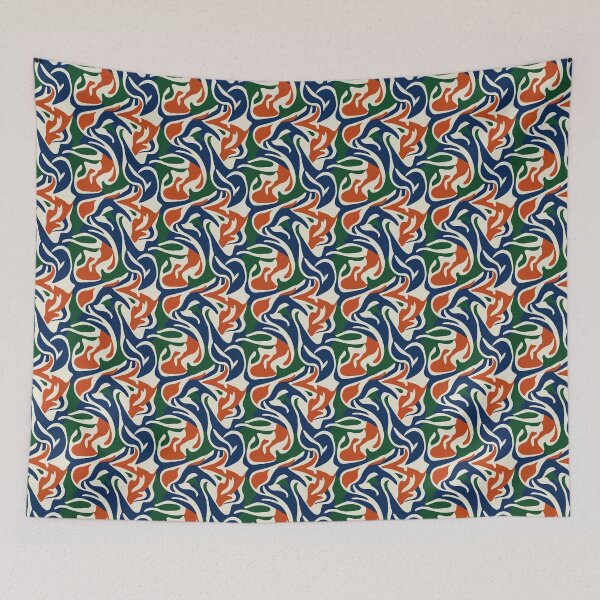 Item preview, Retro Abstract Flow Pattern in Bold Color Waves designed and sold by RidaSalArt.