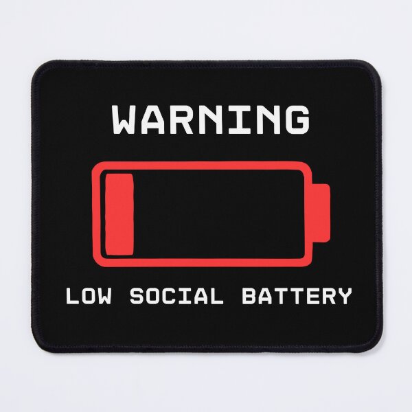 Item preview, Warning- Low Social Battery (white lettering) Introvert designed and sold by coodoosandco.