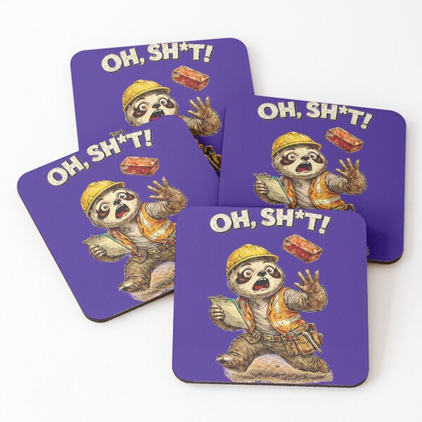 Item preview, Sloth Construction Worker Oh Sh*t Sticker – Funny Builder Animal Art designed and sold by Felixuss.
