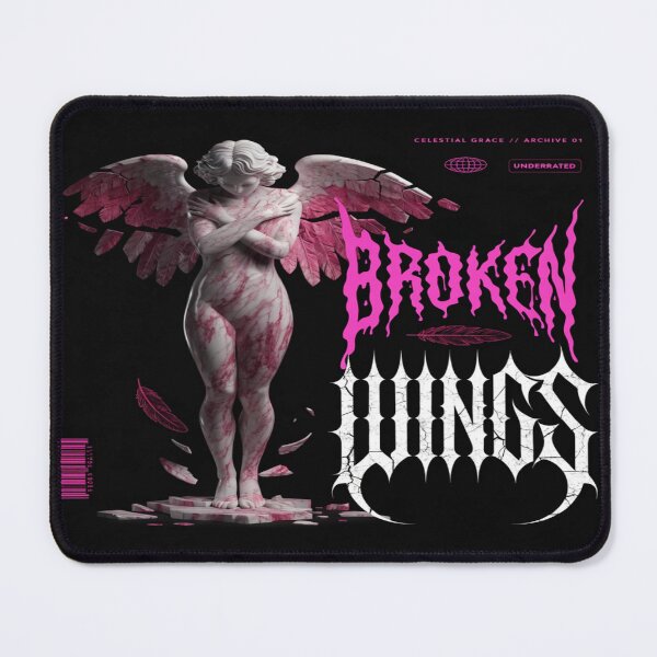 Item preview, Broken Wings Dark Angel Marble Statue Pink Gothic Art Design designed and sold by InkDropLabs.