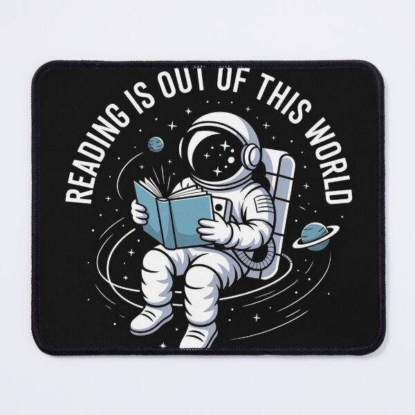 Item preview, Reading is Out of This World – Astronaut Bookworm designed and sold by BasmaAtef.