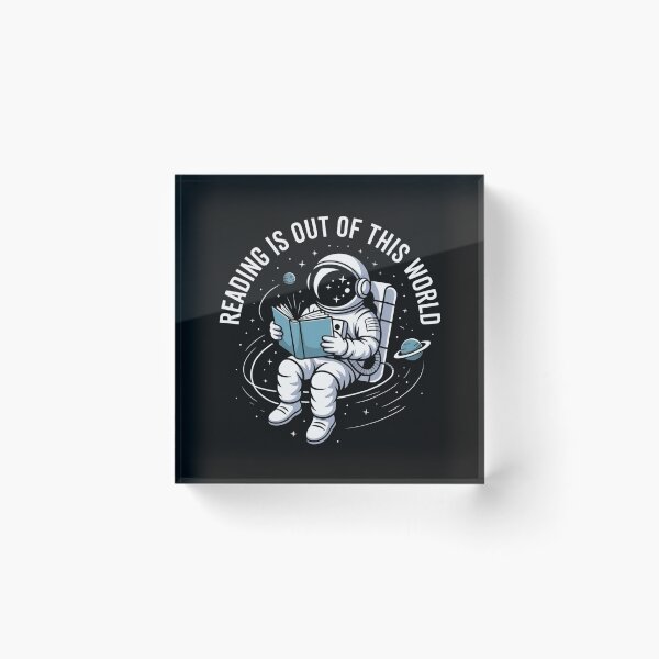 Item preview, Reading is Out of This World – Astronaut Bookworm designed and sold by BasmaAtef.