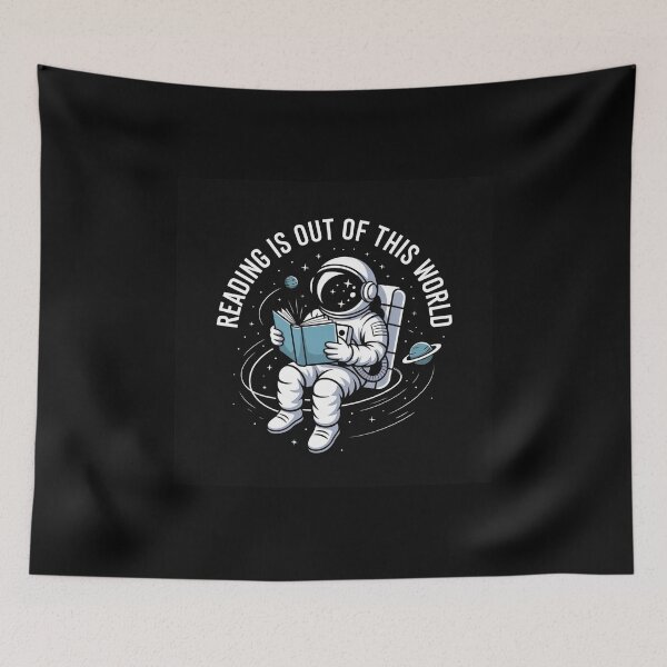 Item preview, Reading is Out of This World – Astronaut Bookworm designed and sold by BasmaAtef.