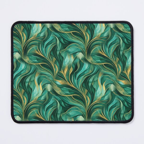 Item preview, Elegant Green and Gold Flowing Abstract Pattern designed and sold by RidaSalArt.