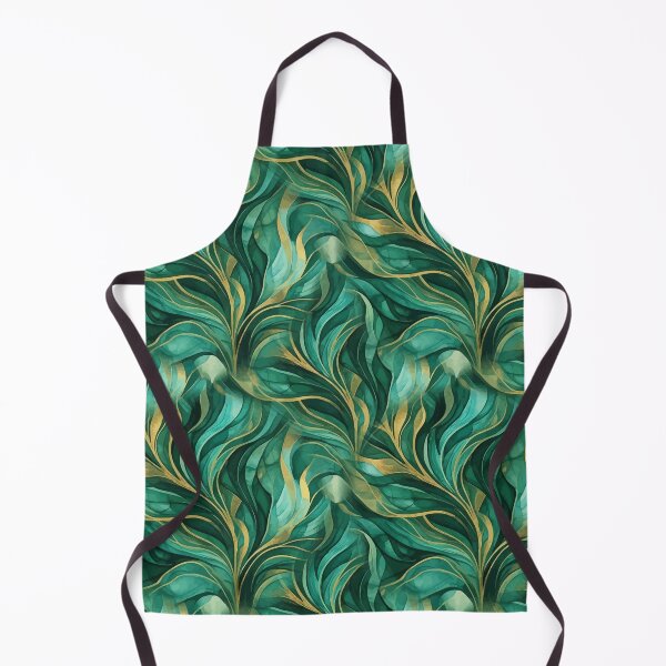 Item preview, Elegant Green and Gold Flowing Abstract Pattern designed and sold by RidaSalArt.