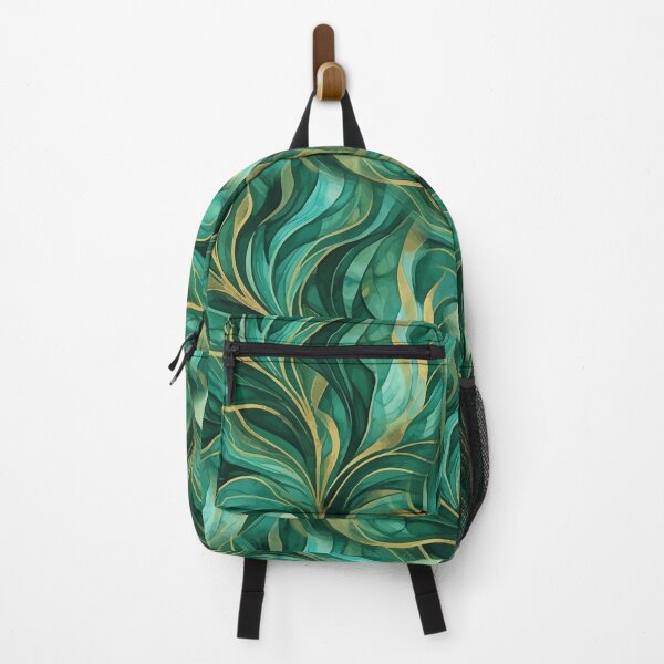 Item preview, Elegant Green and Gold Flowing Abstract Pattern designed and sold by RidaSalArt.