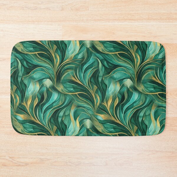 Item preview, Elegant Green and Gold Flowing Abstract Pattern designed and sold by RidaSalArt.