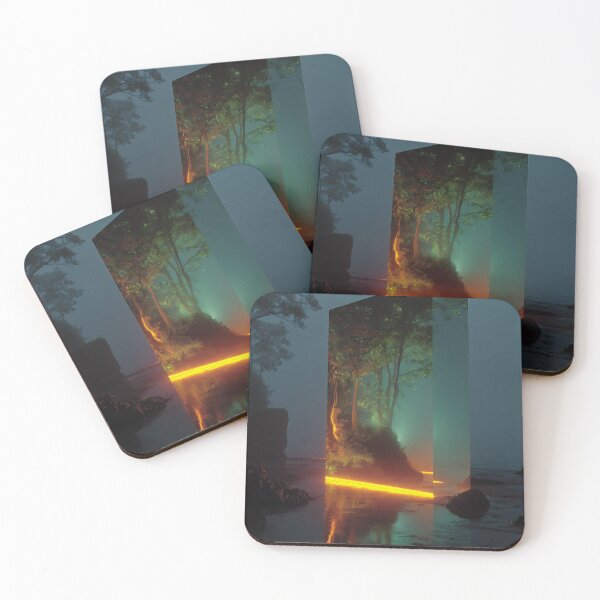 Item preview, Surreal Glowing Prism Portal with Enchanted Forest on Misty Shore designed and sold by EK-World.