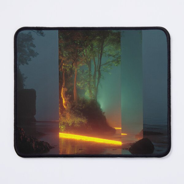 Item preview, Surreal Glowing Prism Portal with Enchanted Forest on Misty Shore designed and sold by EK-World.
