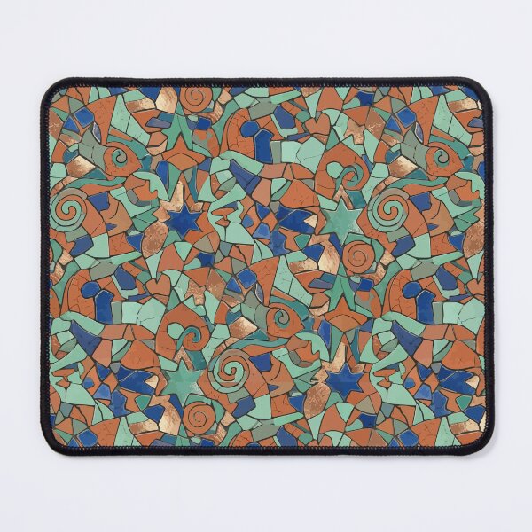 Item preview, Earthy Mosaic Spiral with Turquoise Fragments designed and sold by RidaSalArt.